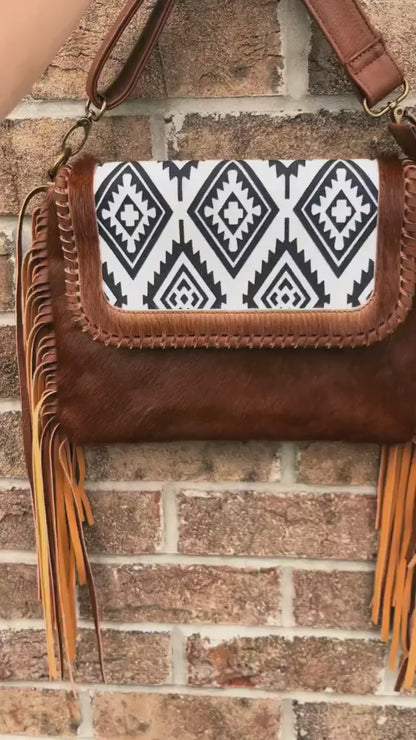RTS: Genuine Leather and Cowhide Purse-