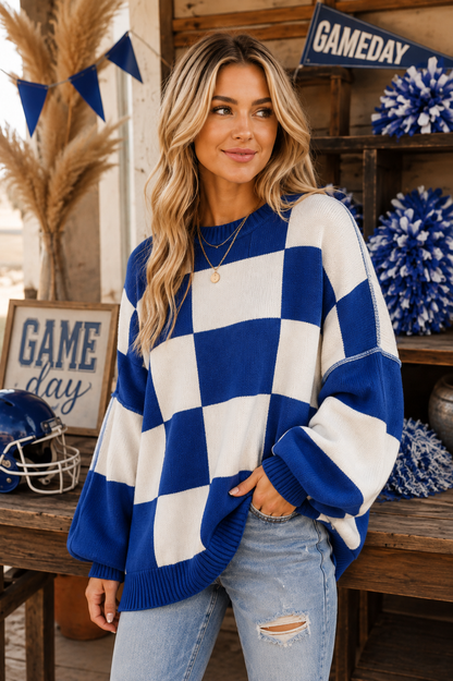 PREORDER: Cozy Checker Sweater RERUN 9.28.26