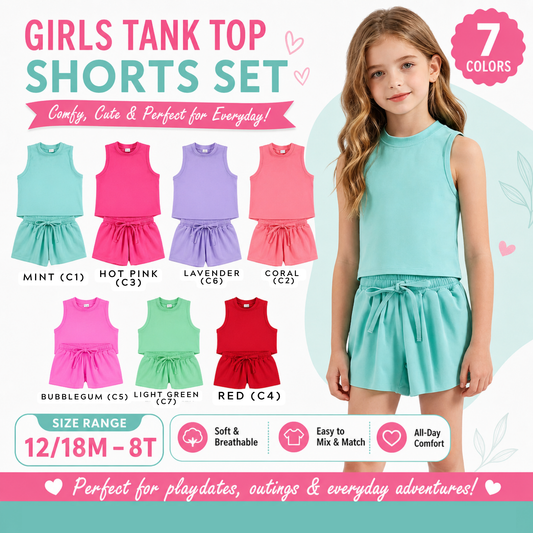 PREORDER: Girls Tank Top Shorts Set 5.11.26