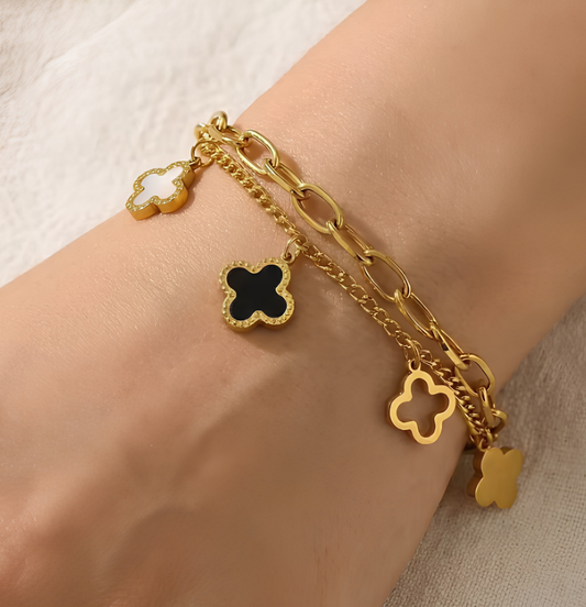 PREORDER: Clover Double Chain Bracelet 8.3.26