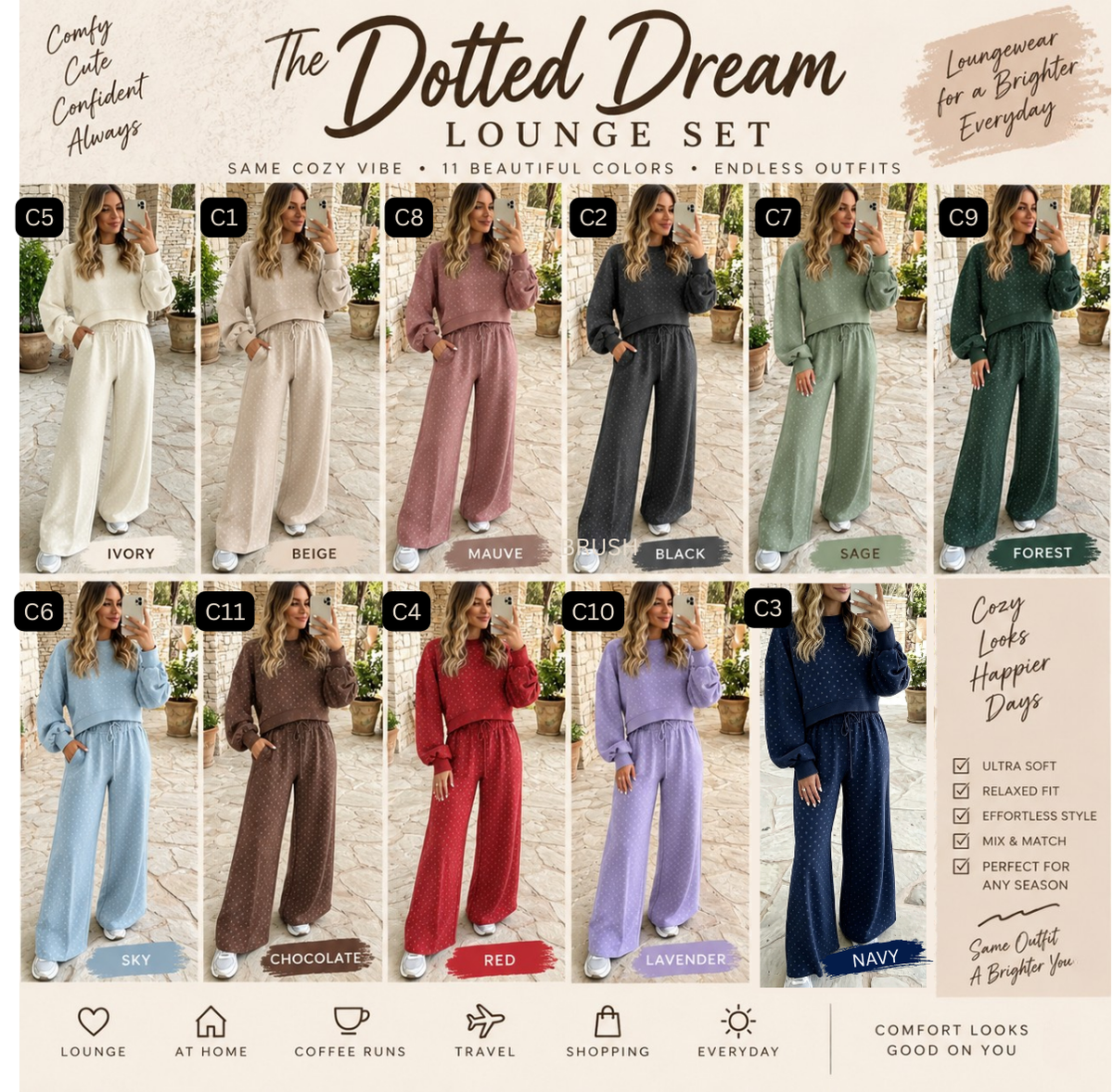 PREORDER: Dotted Dream Lounge Set  9.21.26