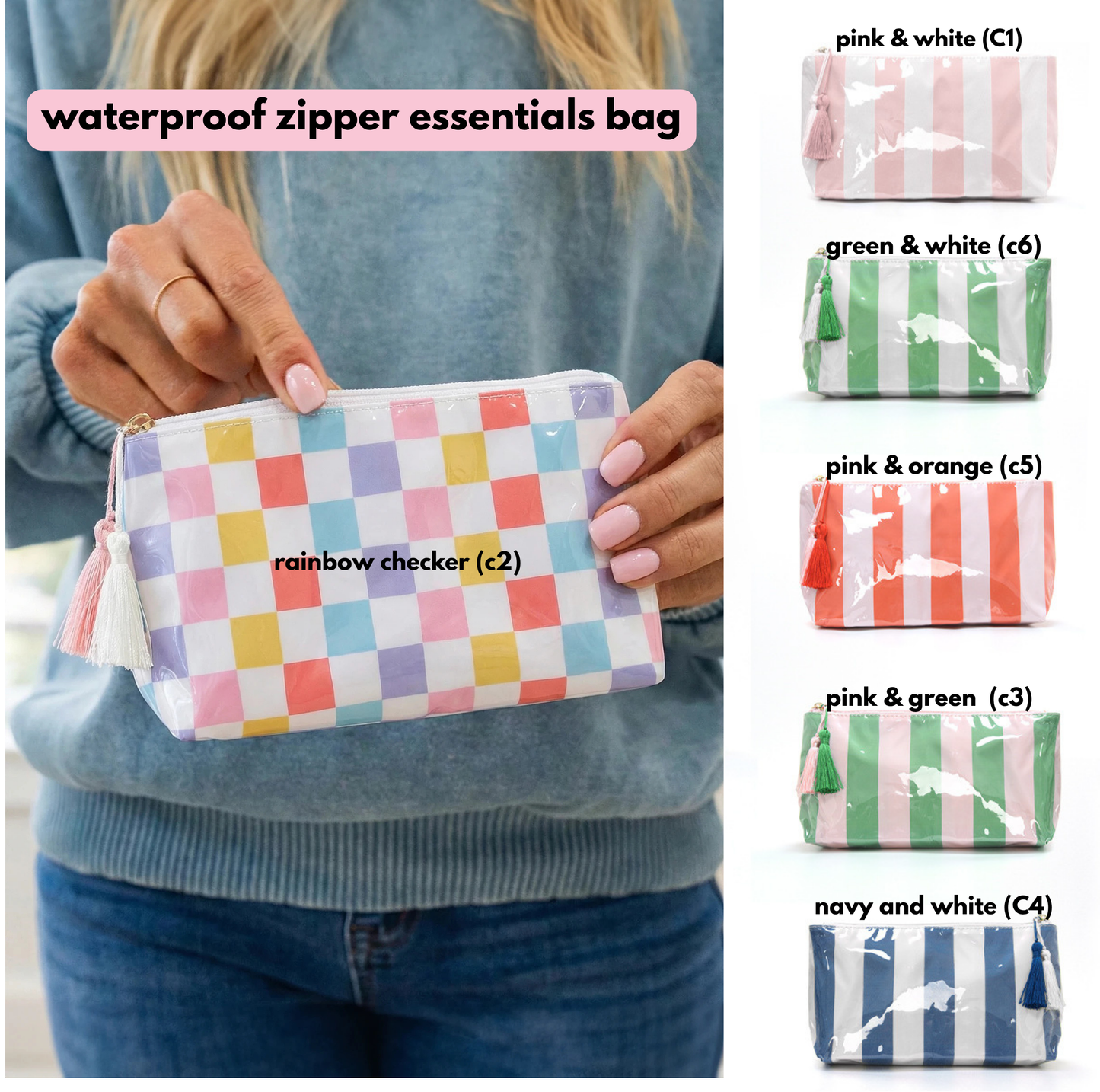 PREORDER: Waterproof Zipper Essentials Bag RERUN 6.15.26 osym