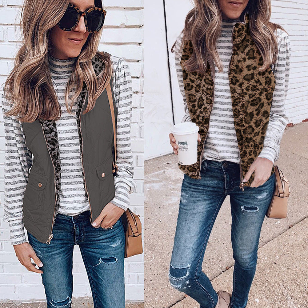 RTS Reversable sherpa quilted puff vest-