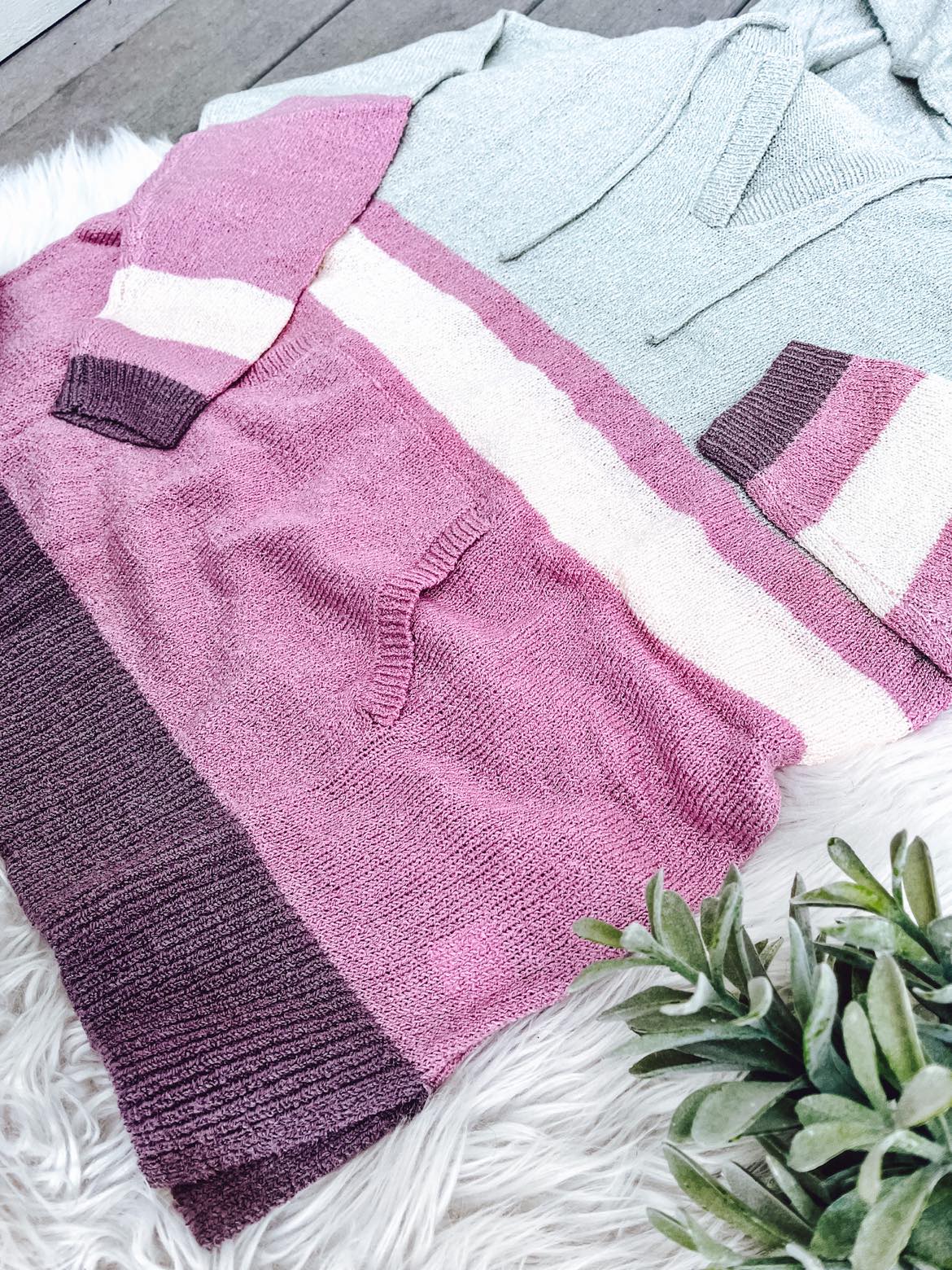 RTS Pink and Gray Color block Hoodie-