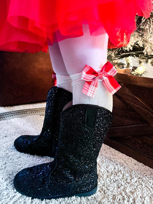 RTS: CHRISTMAS Bow Ankle Socks!