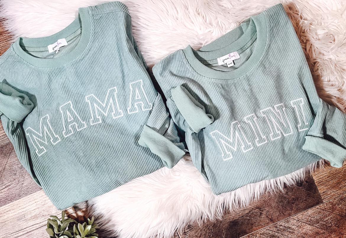 RTS: Mama & Mini Corded Crewnecks-