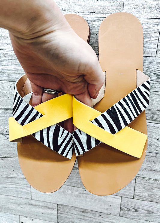 RTS: Zebra Stripe Sandal-