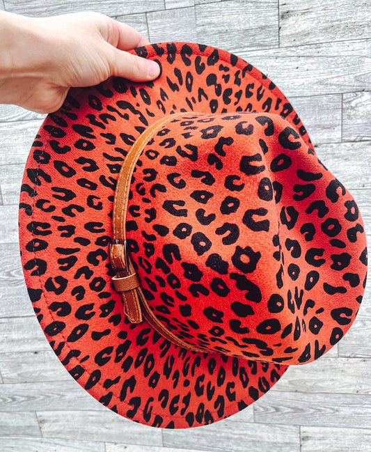 RTS: Leopard & Straw Weaved Fedora-