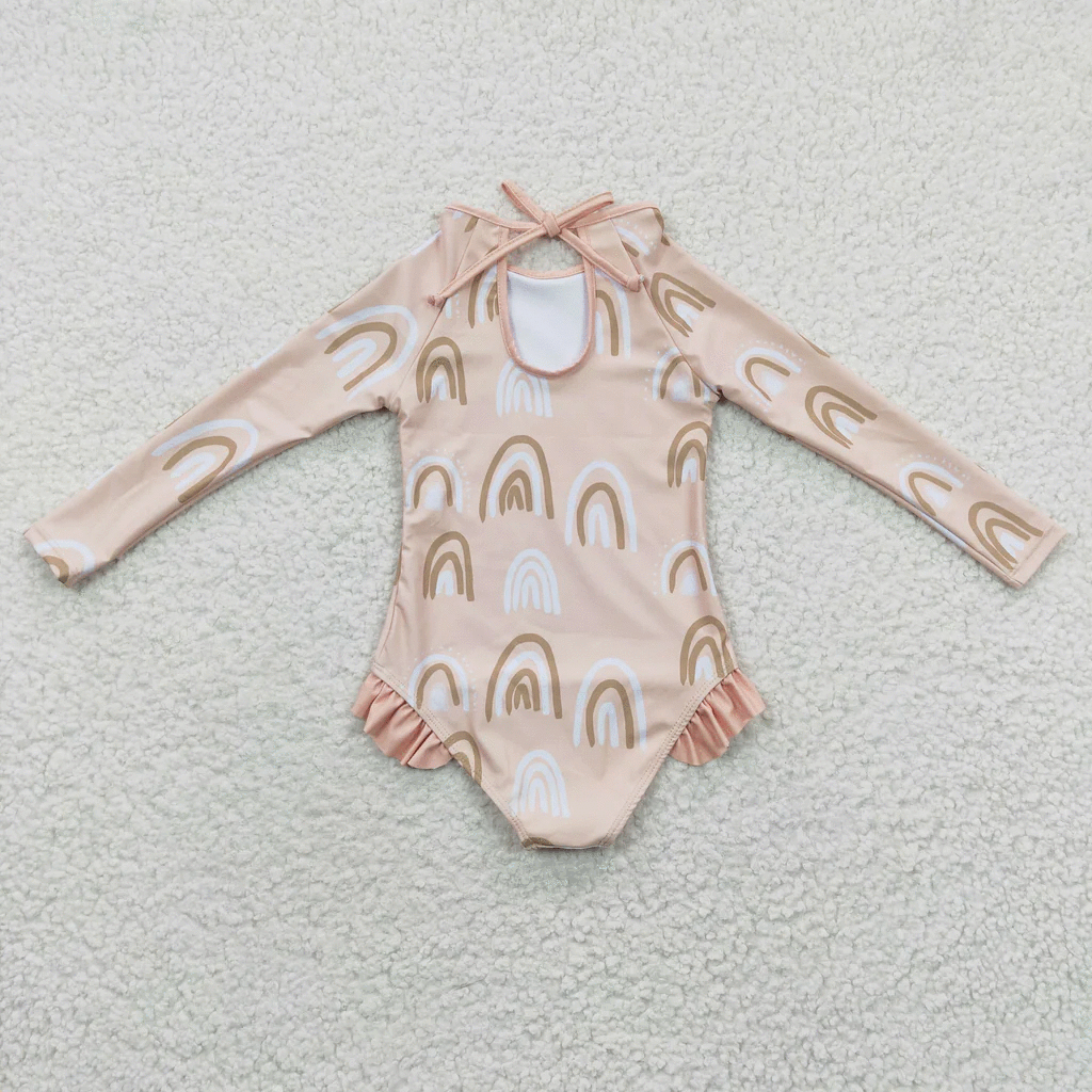 RTS: Girls Long Sleeve Rainbow Swims