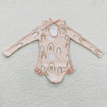 RTS: Girls Long Sleeve Rainbow Swims