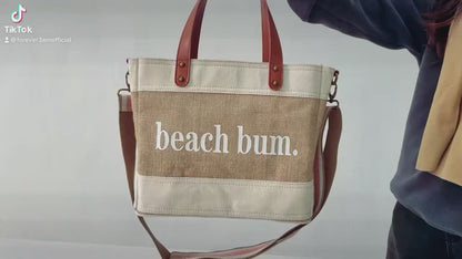 RTS Forever3am Jute and Vegan Leather Standing Tote