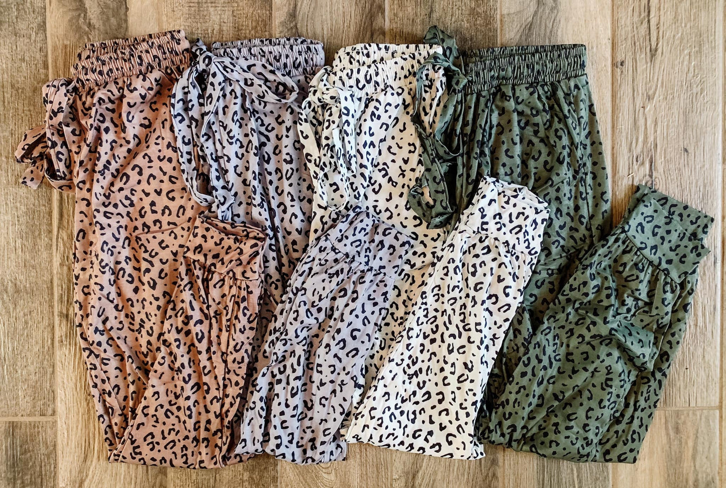 RTS: MINI AND ME leopard print joggers-