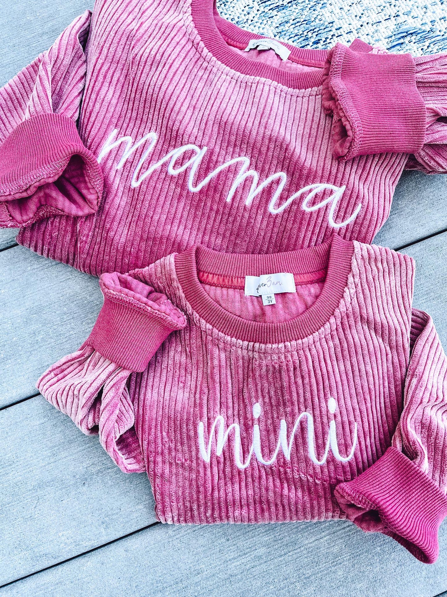 RTS: Mama & Mini Corded Crewnecks-