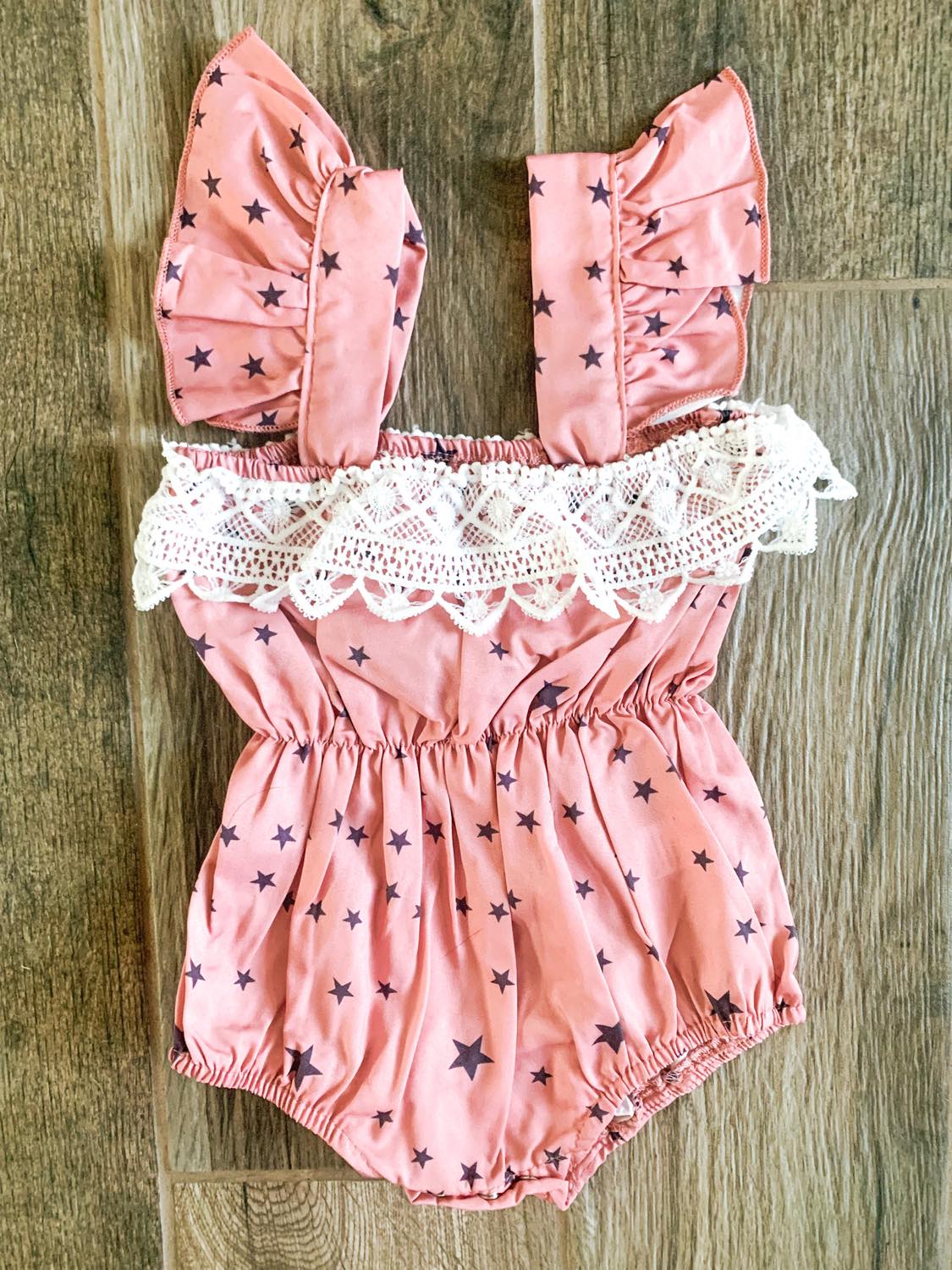 rts Pink lace onesie-